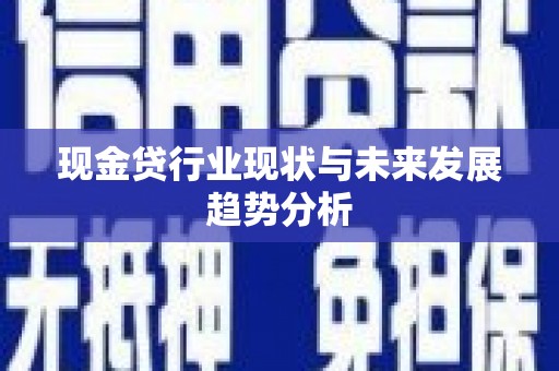 衡东现金贷行业现状与未来发展趋势分析