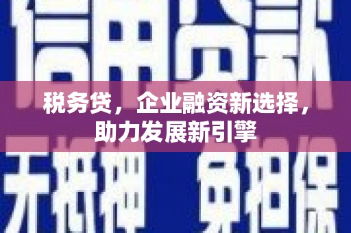 勐海税务贷，企业融资新选择，助力发展新引擎