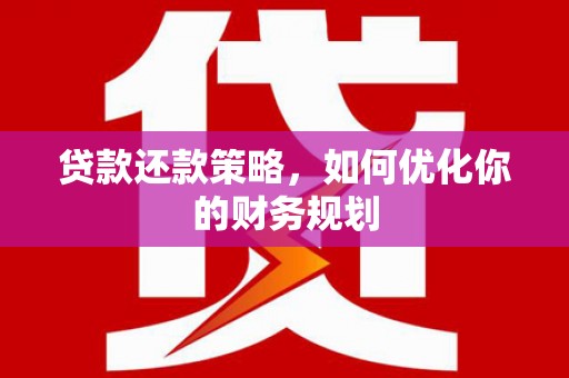 大村贷款还款策略，如何优化你的财务规划
