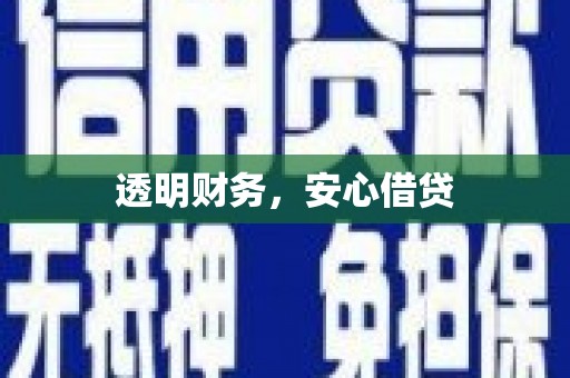 鼎城透明财务，安心借贷